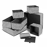 MSYU Cassetto per biancheria intima, organizer pieghevole per armadio, cassettiera, divisore, in tessuto, cestino per calzini, reggiseni, vestiti per bambini, set di 8 pezzi, colore grigio