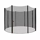 LZQ, rete di sicurezza di ricambio per trampolino da giardino, Ø 244/305/366/430 cm, con chiusura lampo, resistente ai raggi UV, altezza della rete: circa 180 cm., Für Ø 305 cm (8 Stangen)