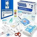 AIESI® kit di reintegro ALLEGATO 2 pacco medicazione per cassetta pronto soccorso aziende meno 3 dipendenti, Conforme DM388/DL81, Made in Italy