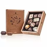 Elegance - Ladies - 10 cioccolatini fatti a mano | Qualità premium in una scatola di legno Regalo al cioccolato | Idea regalo | Praline | Per le donne | Donne | Festa della mamma