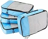 Amazon Basics ZH1509005, 1 unità, confezione da 4 cubi organizzatori, M, Blu Cielo