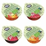 Menz&Gasser Confettura Extra Bio di Gusti Assortiti Monodose Biologica, Albicocca, Ciliegia, Fragola e Pesca, con Frutta, 100% Made in Italy, 100 porzioni x 20 g