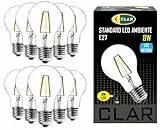 CLAR - Lampadine LED Filamento E27 8W Vintage, E27 LED Naturale, Lampadina Filamento LED E27, Lampadina LED E27 Luce Naturale, Equivalente a 65W-75W, Led 4000ºK E27, Luce Naturale (Pack 10)