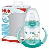 NUK First Choice+ bicchiere antigoccia | 6-18 mesi | Beccuccio in silicone a prova di perdite | Controllo temperatura | Sfiato Anti-Colica | Senza BPA | 150ml | verde