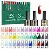 Tormay Smalto Semipermanente, 39pz Smalti Semipermanenti per unghie in Gel LED con Base,Shiny Top Coat e Matt Top Coat, Smalto Gel Unghie Colorati per Manicure a Casa