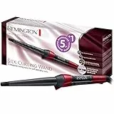 Remington Arricciacapelli, Conico 13 - 25 mm, 120- 220 ° C, Rivestimento in Ceramica di alta qualità infusa da proteine della seta, Ricci naturali, Onde da spiaggia, Silk Curling Wand, CI96W1