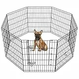 Yaheetech Recinto per Cani 8 Pannelli in Ferro 61 cm × 76 cm per Interno Esterno Nero