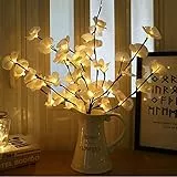 Winnes Rami luminosi a LED, decorazione per feste e Natale Lampada da parete a LED,a 20 LED a luce ricaricabile addebitata per la decorazione della stanza domestica (bianco 4 pezzi)