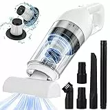 Czemo Aspirabriciole Senza Fili Potente 9000pa 120W Aspirapolvere Auto, Mini Aspirapolvere Portatile per Auto Ricaricabile Aspira Briciole USB Aspirapolvere a Mano per Casa Auto Ufficio (Bianco)
