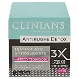 Clinians Crema Viso Antirughe Detox, Trattamento Antiossidante, SPF15, 50ml