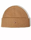 Tommy Hilfiger Berretto in Maglia Uomo TH Flag Short Beanie Berretto Invernale, Marrone (Countryside Khaki), Taglia Unica