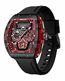 MEGALITH Orologio Uomo Grande Nero Militare Sport Orologi da Polso Cronografo Impermeabile Orologio Uomo Moda Analogico Quarzo Quadrato Quadrante Grande Disegno Gomma Luminosi Calendario