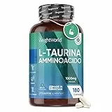 Taurina 180 Capsule Vegan - Taurina 1000 mg ad Alto Dosaggio - Integratori Sport Pre Workout Post Workout - Integratore Uomo Donna - Integratore Taurina Capsule Senza OGM - Taurina Aminoacido