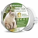 Wansiven Collare Antipulci per Gatti, Naturale Regolabile Collare Antiparassitario Antizecche, Guidare via Efficacemente Pidocchi, Pulci, Parassiti, 48cm