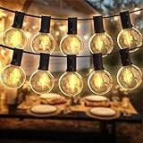 DSLebeen Catena Luminosa Esterno 15M/50FT Luci da Esterno 27+3 G40 LED Lampadine di Ricambio Decorazione per Casa Caffè Giardino Festa Matrimonio Terrazzo Partito