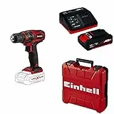 Einhell 4513927 Trapano Avvitatore a Batteria, Rosso, Nero + Power-X-Change Starter Kit(Batteria e Caricabatteria) + Valigetta Universale