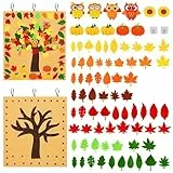 colmanda Autunno Albero di Ringraziamento Kit Artigianale, Ornamento in Feltro D'acero, Con Feltro di Zucca, Girasole e Gufo, Bambini Regali Aula Artigianato del Ringraziamento