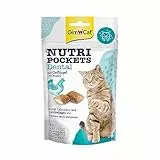 GimCat Nutri Pockets Dental - Snack croccante per gatti con ripieno cremoso e ingredienti funzionali - 1 sacchetto (1 x 60 g)