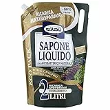 Milmil Sapone Liquido, Fragranza Pino & Ginepro, Ricarica Universale Maxirisparmio, Dermatologicamente Testato con Antibatterico Naturale - 2000 ML