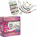 Clementoni- Alphabets Crazy Chic-Message Bracelets, Set per Creare, Atelier Gioielli, Braccialetti con messaggi, Gioco Creativo Bambina 7 Anni+, Multicolore, 300 gr, 18634