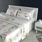 Italian Bed Linen Lenzuolo Copriletto e federe JOLIE, Raso di Cotone, KARIN, Matrimoniale