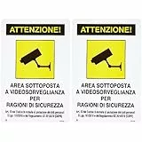 CARTELLI SEGNALI PLASTICA VIDEOSORVEGLIANZA (Confezione da 2)