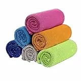 SZETOSY Set di 6 asciugamani per sport di ghiaccio (101,6 x 30,5 cm) in microfibra per yoga, sport, corsa, palestra, allenamento, campeggio, fitness, allenamento