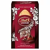 Lindt Lindor, uovo di Pasqua con doppio cioccolato, 260 g, perfetto per regali di Pasqua, contenente tartufi al cioccolato doppio LINDOR con ripieno liscio e un uovo di cioccolato al latte Lindt