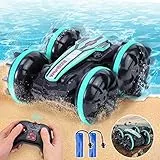 Eutionho Macchina Telecomandata Anfibia per bambini, 4WD Macchina Radiocomandata Impermeabile a 2,4 GHz, Auto Telecomandata Rotante a 360°, Regalo di Compleanno per Bambini 3 4 5 6 7 8 Anni, Verde