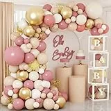 Arco Di Palloncini Di Compleanno, Arco Di Palloncini Rosa, Bianco e Oro, 108 Pezzi Rosa Pastello Arco Kit Per Compleanno Ragazza Matrimonio Baby Shower Genere Rivelare Decorazione
