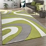 Tappeto Salotto Pelo Corto Moderno Effetto 3D Design Onde Estetica Astratta, Dimensione:80x150 cm, Colore:Verde