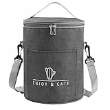 Pinsheng Borsa Termica Porta Pranzo 9L Lunch Box Bento Borsa Termica Borsa Termica Pranzo al Sacco Impermeabile Lunch Bag Leggera per Uomo Donna Adulti, Ideale per Picnic, Scuola, Ufficio (Grigio)