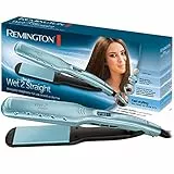 Remington Piastra per Capelli Larga, Piastre in Ceramica, Utilizzo su capelli Asciutti o Bagnati, asciuga e stira, Display LCD, 140-230 °C, voltaggio universale, Wet 2 Straight S7350