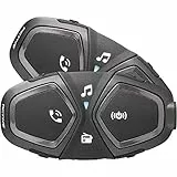 INTERPHONE Cellularline ACTIVE | DOPPIO | Interfono Bluetooth da casco per comunicazione in moto, Fino a 4 motociclisti, Distanza massima 1Km, Autonomia 15 ore, Radio, MP3, GPS, Impermeabile IPX67.
