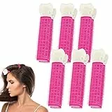 Rulli per capelli con clip, 6 clip istantanee per volumizzare i capelli, bigodini in velcro per bigodini per capelli Rullo per capelli autoaderente per volumizzare la radice dei capelli (rosa)