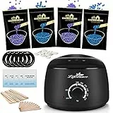 Lifestance Scaldacera Professionale, Cera Brasiliana Kit con 400g Perle di Cera Dura e 20 Spatole Riscaldatore Ceretta , Sacche per l'olio, Anello Antivegetativo, Copridita e un Paio di Guanti