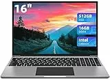 jumper PC Portatile 16' FHD, 16GB RAM 512GB SSD, Intel Celeron N5095 Notebook Computer, 2.4/5G WiFi, Quattro Altoparlanti Stereo Laptop, Ventola di Raffreddamento, 1920 x 1200 (16:10)