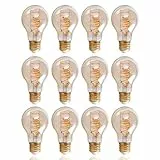 Paco Home Lampadina A60 per attacco E27 disegno vintage con vetro ambrato dimmerabile, Colore: Ambre - lot de 12