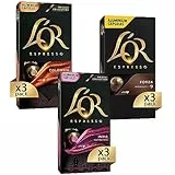 L'Or - Capsule Caffè Espresso Confezione Mista - Variety Pack Intensità Media - Kit Capsule di Alluminio Compatibili con macchine nespresso - 9 Pacchetti [90 Capsule: 30 Colombia, 30 Forza, 30 India]