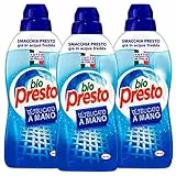 Bio Presto Detersivo Liquido, Bucato a Mano in Ammollo Elimina Macchie e Sporco in Acqua Fredda, Rispetta i Colori, 3 Flaconi Detersivo da 750 ml ognuno - 2,25 Litri Totali