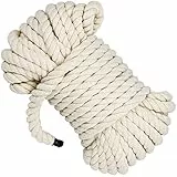 iRenXiao Corda in Cotone 10 mm × 15 m, Filo in Cotone Beige, Filo di Cotone Naturale,Corda Macrame Intrecciato,Corda Canapa per Maglieria Artigianato Fai-da-Te