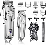 SUPRENT Tagliacapelli Uomo Professionale, Elettrico Taglio Capelli Taglierina Macchinetta senza fili, Regolabarba Uomo Kit con Pettini Guida in acciaio inox