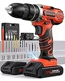 Avvitatore a Batteria 21V, Trapano a Percussione con 2 Batteries 2.0Ah, 45Nm Max, 25+3 Coppie, 2 Velocità, LED Luce, 29 Accessori, Per Casa Progetto, Fai da te