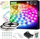 Lepro Striscia LED RGB 10M, 12V Strisce LED Musicale SMD 5050 con Telecomando, Sincronizza Musica, 16 Colori Dimmerabili e 2 Tipi di Controllo, Luci LED Camera da Letto per Decorazioni Festa Casa