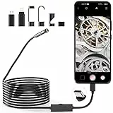 Lightswim 1920P Endoscopio Snake Inspection Camera, Type C Borescope, Scope Camera con 8 luci LED per Smartphone Android e iOS, iPhone, iPad, Samsung (16,5 FT/5M)