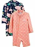 Simple Joys by Carter's Rashguard con Cerniera in 1 Pezzo Bimba, Pacco da 2, Amici Marini/Pois, 12 Mesi