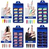 400 unghie extra lunghe pressate, ballerina, bara, unghie finte, tinta unita, copertura completa, unghie finte fai da te, salone di bellezza, unghie artificiali in acrilico (più colori)