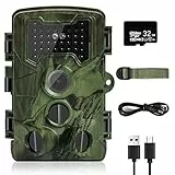 Afaneep Fotocamera Caccia, 16MP 1080P HD Impermeabile Fototrappola Infrarossi Invisibili con 34 IR LED Macchine Fotografiche da Caccia Visione Notturna Fino 20M Trigger 0,2s con Scheda TF 32GB