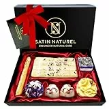 Regalo Donna Compleanno - 7 Bombe da Bagno BIO con Olio Essenziale e Burro di Karité - Regalo Donna - Regalo Ragazza – Regali - Regalo Festa Dei Nonni - Regalo Mamma - Satin Naturel