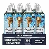 Coccolino Ammorbidente Concentrato Aria di Primavera, Ammorbidente Lavatrice con Tecnologia Stay Fresh, con Note Fruttate, Rosa, e Sandalo, Formato Fino a 336 Lavaggi, 8 Pezzi da 980 ml
